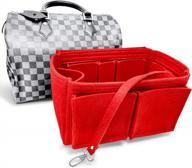 lv speedy 25 30 35 40 purse organizer insert - luxury liner shaper divider by algorithmbags (red, size 30) логотип