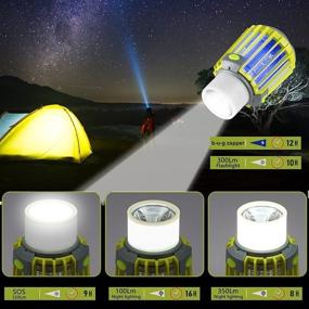 img 2 attached to Waterproof Rechargeable Camping Lantern With Flashlight - 350LM LED Tent Light For Hiking, Fishing And Emergencies, Powered By 2200Mah Battery - Essential Camping Accessory
