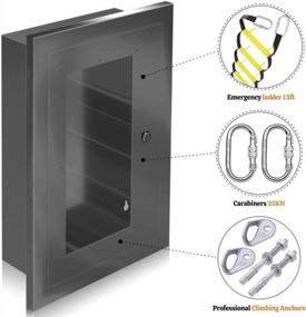img 3 attached to 2-этажная пожарная лестница - длина 13 футов (4 м) с алюминиевой коробкой, карабинами и 2 анкерами для домашней пожарной безопасности