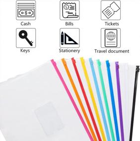 img 1 attached to Organize Your Life With EOOUT 24Pc Poly Zip Envelopes - A4/Letter Size & 10 Colors - Perfect For School, Office And Travel Storage!