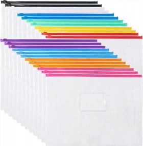 img 3 attached to Organize Your Life With EOOUT 24Pc Poly Zip Envelopes - A4/Letter Size & 10 Colors - Perfect For School, Office And Travel Storage!