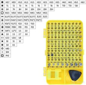 img 3 attached to 🛠️ Ultimate 115-in-1 Precision Screwdriver Set for Repairing Computers, Mobile Phones, PS4, Laptops & More – Insulated Hand Home Tool Kit (Yellow)