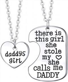 img 4 attached to Father-Daughter Necklace Set - Luvalti Daddy'S Girl Heart Pendant - Ideal For Strengthening Family Bonds
