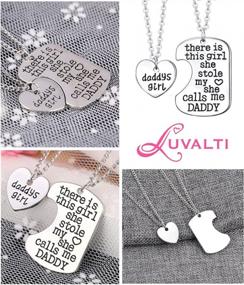img 2 attached to Father-Daughter Necklace Set - Luvalti Daddy'S Girl Heart Pendant - Ideal For Strengthening Family Bonds