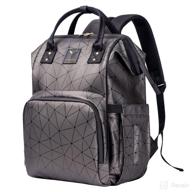 🎒 y yolitee diaper bag backpack: stylish leather organizer for moms - dark gray logo