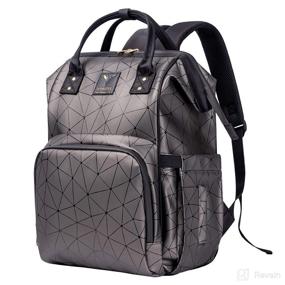 img 4 attached to 🎒 Y YOLITEE Diaper Bag Backpack: Stylish Leather Organizer for Moms - Dark Gray