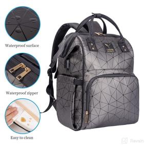 img 3 attached to 🎒 Y YOLITEE Diaper Bag Backpack: Stylish Leather Organizer for Moms - Dark Gray