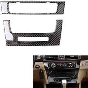 img 4 attached to 🚗 Enhance Your BMW Old 3 Series E90 E92 E93 Interior: Thor-Ind Carbon Fiber AC Air Conditioning CD Control Console Panel Trim Cover Frame with Navigation A