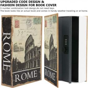 img 2 attached to Комбинированный сейф с металлическим замком и секретным скрытым отделением - 9,5 x 6,2 x 2,2 дюйма, KYODOLED Diversion Book Safe for Money, Collection Items - Rome Design