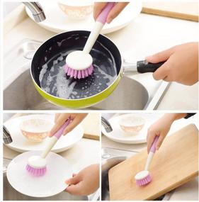 img 3 attached to 🧽 Multi-purpose Dish Brush: Sturdy Bristles for Pot Pan Sink Cleaning, Dish Washing and Scrubbing - Kitchen Essential