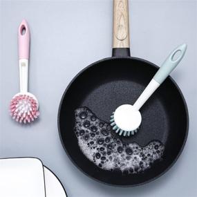 img 1 attached to 🧽 Multi-purpose Dish Brush: Sturdy Bristles for Pot Pan Sink Cleaning, Dish Washing and Scrubbing - Kitchen Essential