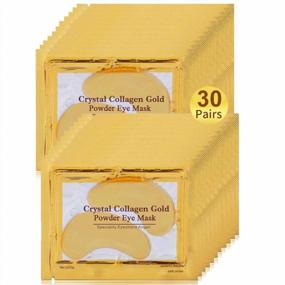 img 4 attached to 30 Pairs Gold Eye Mask Collagen Under Eye Patches For Dark Circles, Wrinkles, Fine Lines, And Puffiness - Moisturizing Anti-Aging Eye Gel Pads For Women And Men