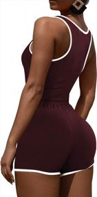 img 3 attached to Selowin Women'S Sleeveless Bodycon Romper With Racerback Tank Top And Shorts