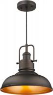 rustic elegance: embrace farmhouse style with the emliviar metal dome pendant light in oil rubbed bronze for kitchen and dining room logo