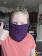 img 1 attached to Epeius Kids Winter Knitted Infinity Scarf - Cozy Polar Fleece Neck Warmer for Girls and Boys review by Angela Petersen