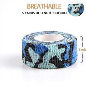 img 3 attached to MUEUSS Vet Wrap Pet First Aid Tape Waterproof Self Adherent Cohesive Bandage For Dogs Cats Horses Breathable Non-Woven Elastic Self Adhesive Sport Tape For Knee Ankle (1Inch 12Rolls Blue Camo)