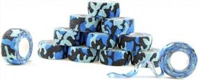 img 4 attached to MUEUSS Vet Wrap Pet First Aid Tape Waterproof Self Adherent Cohesive Bandage For Dogs Cats Horses Breathable Non-Woven Elastic Self Adhesive Sport Tape For Knee Ankle (1Inch 12Rolls Blue Camo)
