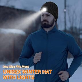 img 1 attached to LED Beanie Hat With Light - Stocking Stuffers For Men Gifts Unisex Winter Knit Headlamp Cap Lighted Headlight Hats By GREENEVER