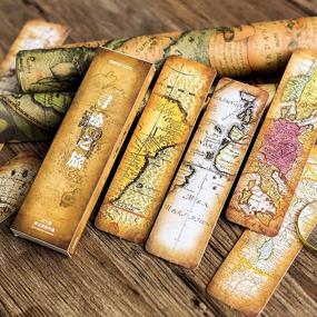 img 2 attached to Vintage Map Paper Bookmarks Set - 30PCS Boxed Retro Tracing Tour Bookmarks For Book Lovers
