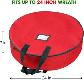 img 3 attached to Organize Your Holiday Decor With Primode'S 24" Christmas Wreath Storage Bag - Durable 600D Oxford Polyester With Handles In Festive Red