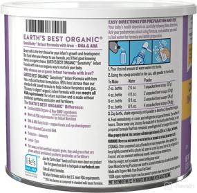 img 3 attached to Earth's Best Organic Low Lactose Sensitivity Infant 🌍 Formula with Iron, Omega-3 DHA, Omega-6 ARA | 21 oz