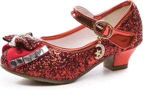 img 4 attached to 👠 Flats for Girls - Je Gou Wedding Bridesmaids Glitter Princess Shoes