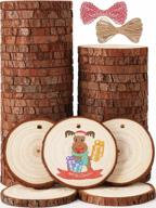 45-piece pre-drilled wood slice kit for rustic décor and diy crafts logo