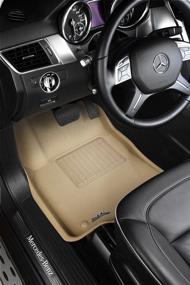 img 2 attached to 🚗 Custom Fit 3D MAXpider-L1AD00911502 All-Weather Floor Mats for Audi Q5 2009-2017 / SQ5 2013-2017, Tan, Kagu Series - 1st Row Car Floor Liners