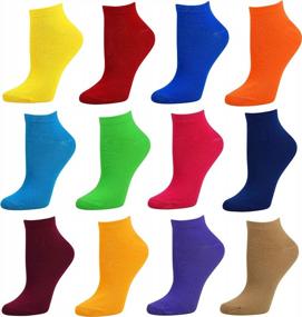 img 4 attached to Colorful Low-Cut Ankle Socks For Women By Debra Weitzner - 12 Pairs In Sizes 9-11 And 10-13