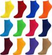 colorful low-cut ankle socks for women by debra weitzner - 12 pairs in sizes 9-11 and 10-13 logo