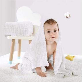 img 3 attached to Baby Towels Muslin Washcloths Set Baby Care for Bathing