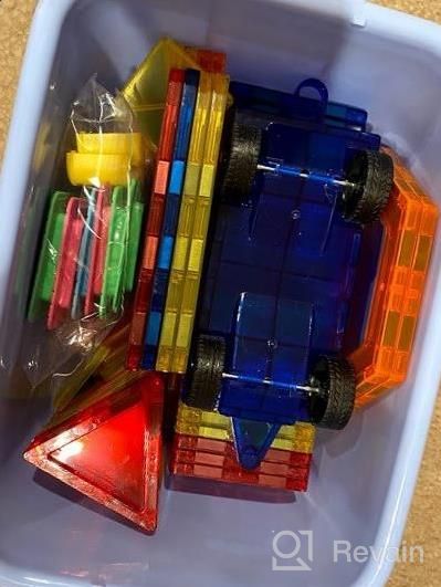 img 1 attached to Build, Learn, And Store With Gifts2U Magnetic Blocks - 96PCS STEM Educational Construction Kit For Boys And Girls review by Adam Alvarez