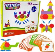 🧩 whizbuilders wooden pattern blocks: shape puzzle tangram for montessori homeschool kindergarten stem education – 155 pcs for kids, toddlers, girls, and boys – learning games and activities for autism logo