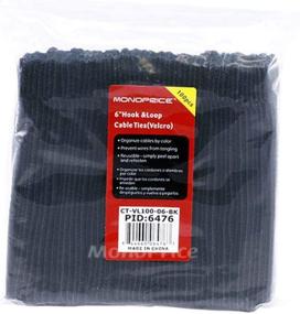 img 2 attached to 🔗 Monoprice 6-Inch Black Hook & Loop Cable Ties - 100 Pack