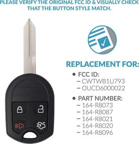 img 1 attached to 🔑 Keyless2Go Replacement Keyless Remote Head Key Fob for Select Ford Models: Escape, Explorer, Focus, Fusion [OUCD6000022164-R8073]
