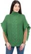 women's irish merino wool poncho with aran cowl neck cape | saol logo