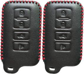 img 4 attached to Protective Smart Key Fob Case Cover for Toyota Highlander 🔑 Avalon Camry Corolla RAV4 - 2Pcs Coolbestda Keyless Entry Holder Skin Jacket