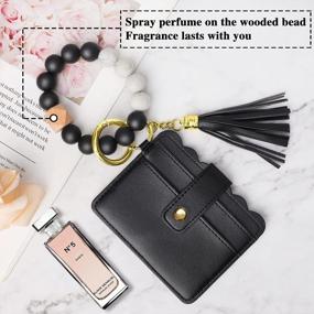 img 2 attached to Silicone Beaded Key Ring Bracelet Wallet For Women - Takyu Wristlet Keychain