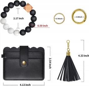 img 1 attached to Silicone Beaded Key Ring Bracelet Wallet For Women - Takyu Wristlet Keychain