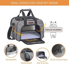 img 3 attached to Optimized Small Cat Carrier – Airline Approved, Soft Sided Pet Carrier for Kitten and Puppy Travel – TSA Bag for Airplane, Car, Train & Vet Visits (Grey, 16 x 11 x 12 in)