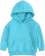 👕 long sleeve solid hoodie pullover sweatshirt with pockets | baby toddler kids boy girl sports top outfits logo