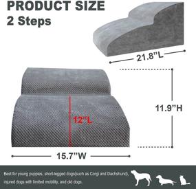 img 3 attached to MEJYJEM 2-Step Dog Stairs and Ramps - Non-Slip Pet Steps for 🐕 Easy Couch Accessibility and Mobility, Ideal for Older & Injured Cats and Dogs