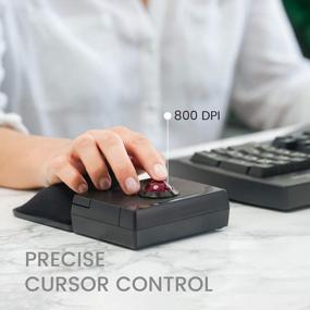 img 1 attached to Беспроводная мышь с трекболом Perixx PERIPRO-706 с 0,98-дюймовым встроенным трекболом и съемной гелевой подставкой для рук