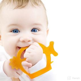 img 1 attached to 🐠 Nano Silicone Never Drop Wearable Baby Teether – 5 Sizes – Super Soft, Calming, Freezer Safe – Hand Pacifier for Babies & Toddlers 3M+, Happy Fish, Pack of 2
