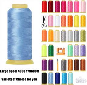 img 3 attached to Orange Polyester Embroidery Machine Thread 4000Y (3600M) With 25 Pcs Plastic Bobbins Large Spool For Brother Singer Janome All Sewing Machines - Windman 4 Spools
