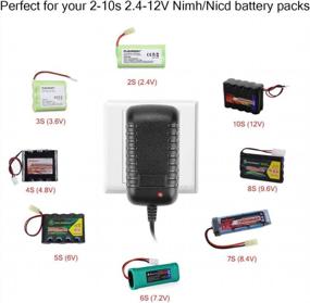 img 3 attached to Universal RC Battery Charger For NiMH/NiCd Batteries (2-10S) | 500-800MA Charging Current | AC/DC Plug With 5 Converter Plugs For Airsoft & RC Hobbies