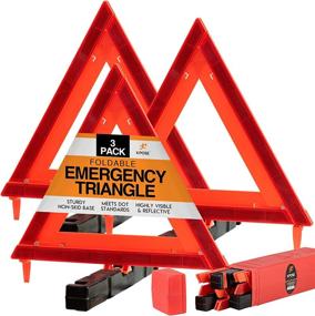 img 4 attached to 🚗 Xpose Safety Reflective Emergency Triangles 3 Pack - Roadside Car Safety and Warning Tool+ DOT Approved Triangle Reflectors - Enhance Road Visibility and Safety
