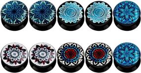 img 3 attached to 🌸 Frost Flower Acrylic Stretcher Piercings for Women - KUBOOZ Jewelry