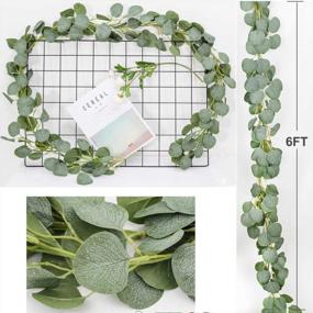img 1 attached to 2PCS Faux Silk Eucalyptus Garlands - Artificial Greenery Vines For Wedding Backdrop, Wall Decor And Flower Arrangements
