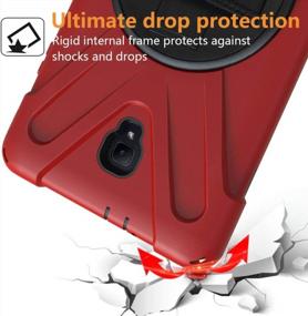 img 1 attached to Samsung Galaxy Tab A 8.0 2017 T380 Rugged Bumper Case With Hand Strap, Kickstand, Screen Protector - Red